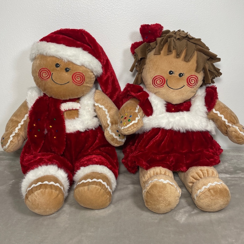 Dan Dee Gingerbread Boy & Girl Plush Dolls